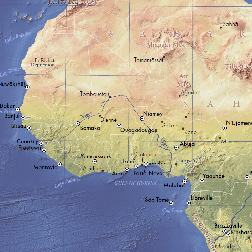 Physical Map of Africa