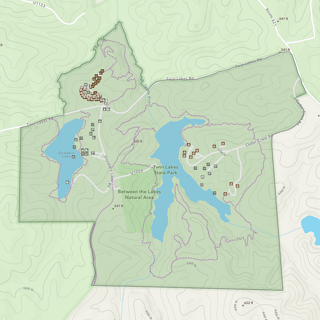 Interactive map of Twin Lakes State Park